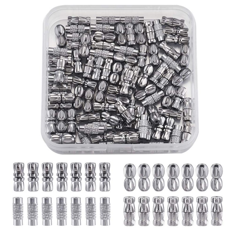 KISSITTY 100set/box Platinum Plated Brass Screw Twist Clasps 4 Mixed Shapes Metal Jewelry Clasp for DIY Jewelry Bracelet Necklace Making - Image 1